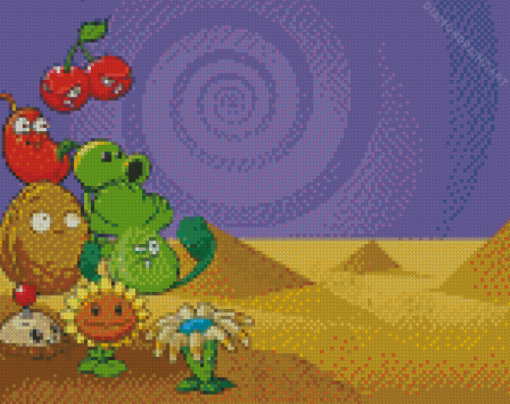 Video Game Plants Vs Zombies Diamond Painting