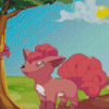 Vulpix And Butterfly Diamond Painting