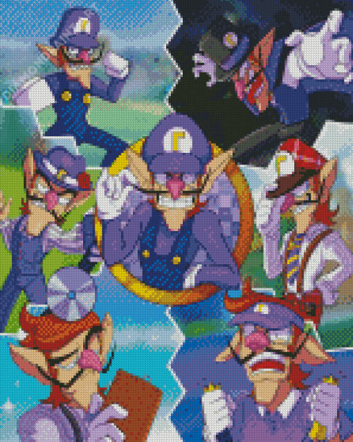 Waluigi Game Character Diamond Paintings