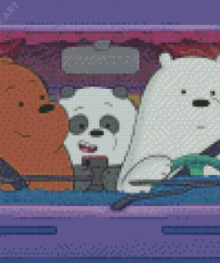 We Bare Bears Characters In The Car Diamond Painting