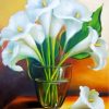 White Lilies In Glass Diamond Painting