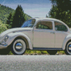 White Volkswagen Bug Diamond Painting