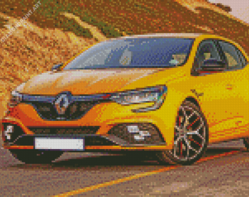 Yellow Renault Megane Car Diamond Painting