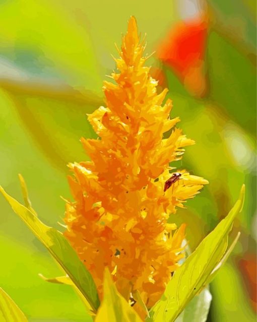 Yellow Cockscomb Flower Diamond Paintings