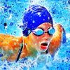 Abstract Swimmer Diamond Painting