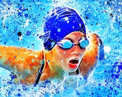 Abstract Swimmer Diamond Painting