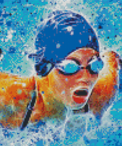 Abstract Swimmer Diamond Painting