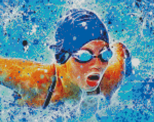 Abstract Swimmer Diamond Painting