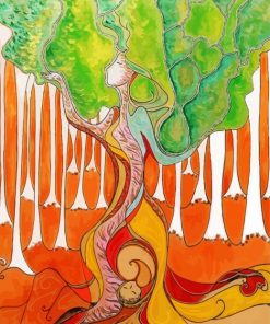 Abstract Female Tree Art Diamond Paintings