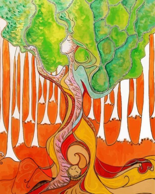 Abstract Female Tree Art Diamond Paintings