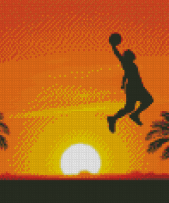 Aesthetic Basketball Silhouette Diamond Paintings