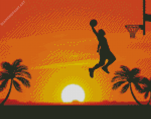 Aesthetic Basketball Silhouette Diamond Paintings