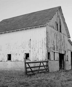 Aesthetic Black And White Barn Diamond Painting