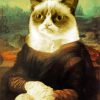 Aesthetic Cat Mona Lisa Diamond Painting