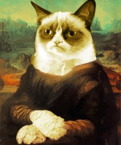 Aesthetic Cat Mona Lisa Diamond Painting