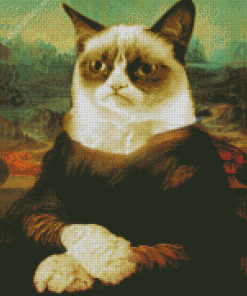 Aesthetic Cat Mona Lisa Diamond Painting