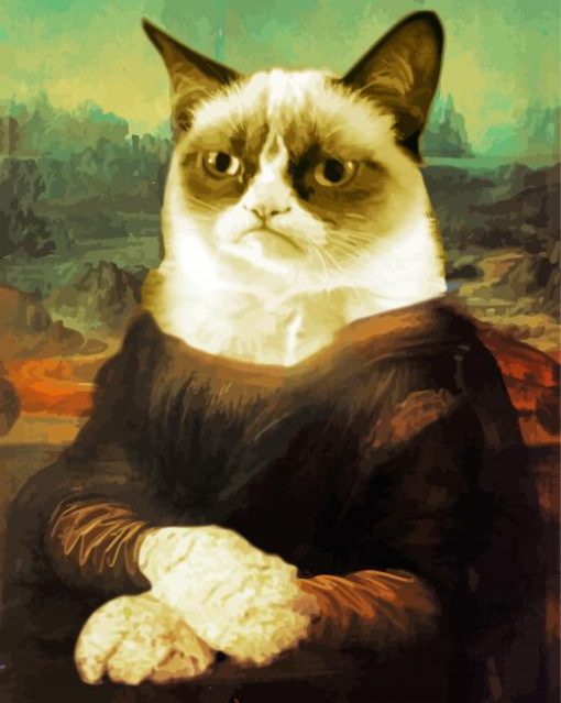 Aesthetic Cat Mona Lisa Diamond Painting