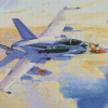 Aesthetic F18 Airplane Diamond Painting