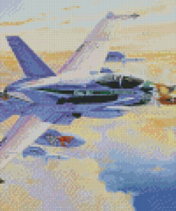 Aesthetic F18 Airplane Diamond Painting