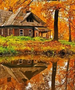 Aesthetic Fall Cabin Diamond Paintings