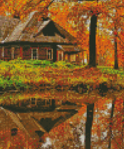 Aesthetic Fall Cabin Diamond Paintings