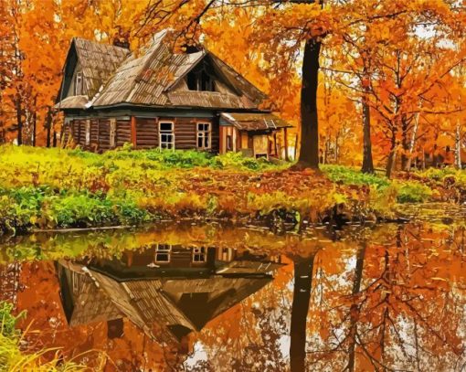 Aesthetic Fall Cabin Diamond Paintings