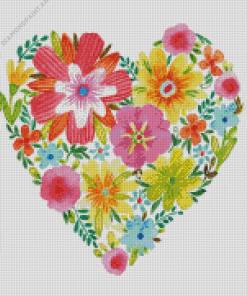 Aesthetic Floral Heart Diamond Painting