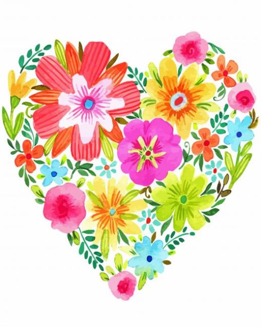 Aesthetic Floral Heart Diamond Painting