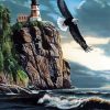 Aesthetic Lighthouse Eagle Diamond Painting