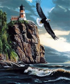 Aesthetic Lighthouse Eagle Diamond Painting