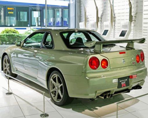 Aesthetic Nissan Skyline R34 Car Diamond Painting