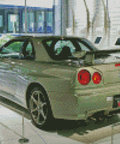 Aesthetic Nissan Skyline R34 Car Diamond Painting