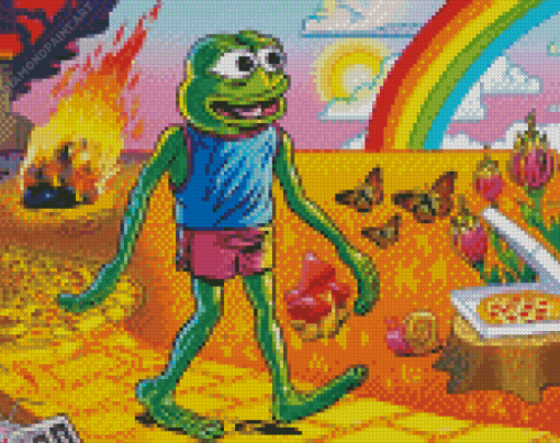 Aesthetic Pepe Frog Diamond Painting