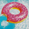 Aesthetic Pink Donut In Pool Diamond Paintings