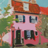 Aesthetic Pink House Diamond Painting