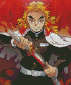 Aesthetic Rengoku Illustration Diamond Painting