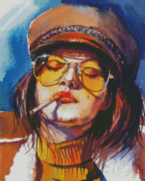 Aesthetic Smoker Lady Diamond Painting