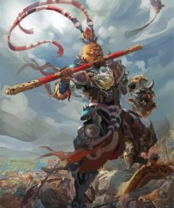 Aesthetic The Monkey King Illustration Diamond Painting