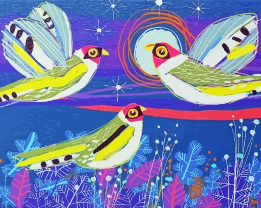 Aesthetic Three Birds Art Diamond Paintings