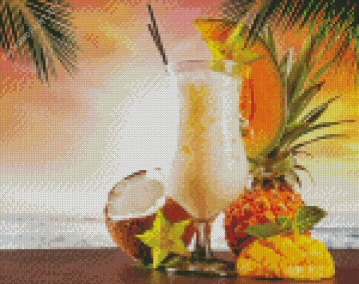 Aesthetic Tropical Drinks Art Diamond Paintings