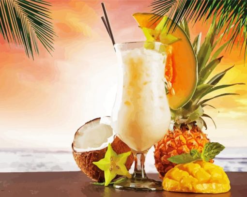 Aesthetic Tropical Drinks Art Diamond Paintings