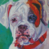 Aesthetic White Boxer Diamond Painting