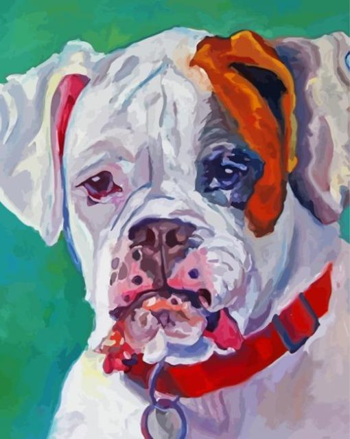 Aesthetic White Boxer Diamond Painting