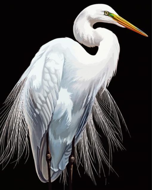 Aesthetic White Egret Bird Diamond Paintings