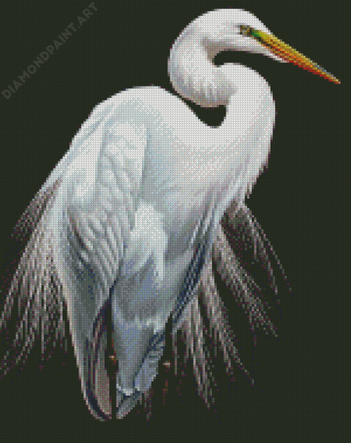 Aesthetic White Egret Bird Diamond Paintings