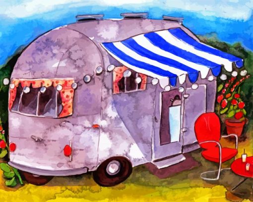 Aesthetic Airstream Illustration Diamond Painting