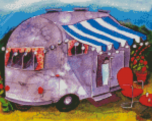 Aesthetic Airstream Illustration Diamond Painting