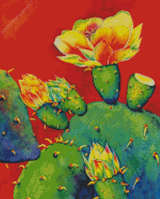 Aesthetic Flowers On Cactuses Diamond Painting