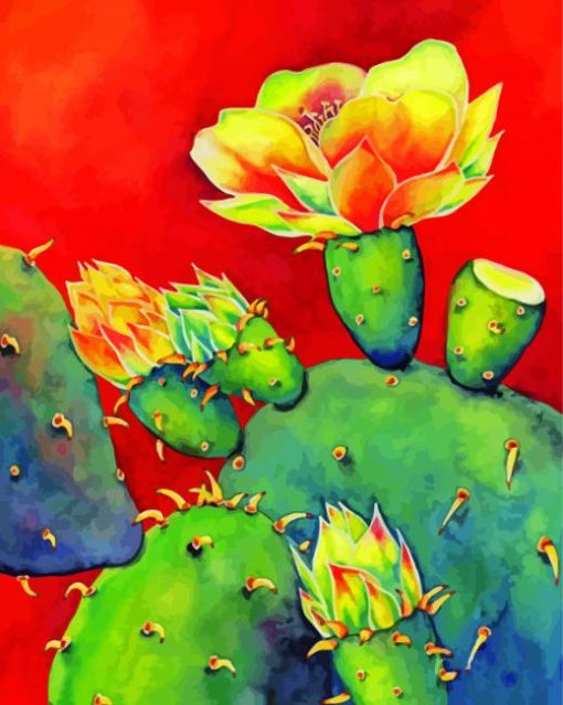 Aesthetic Flowers On Cactuses Diamond Painting