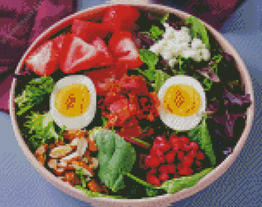 Aesthetic Morning Breakfast Egg And Salad Diamond Painting